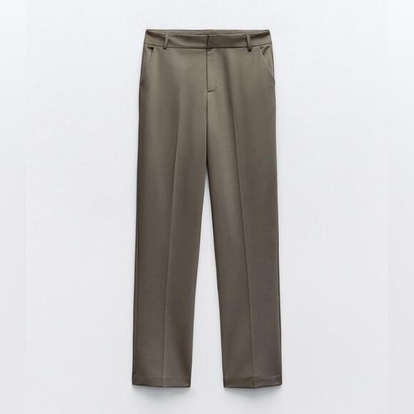 Zara STRAIGHT-LEG LOW-RISE TROUSERS Size XXL - Picture 6 of 10
